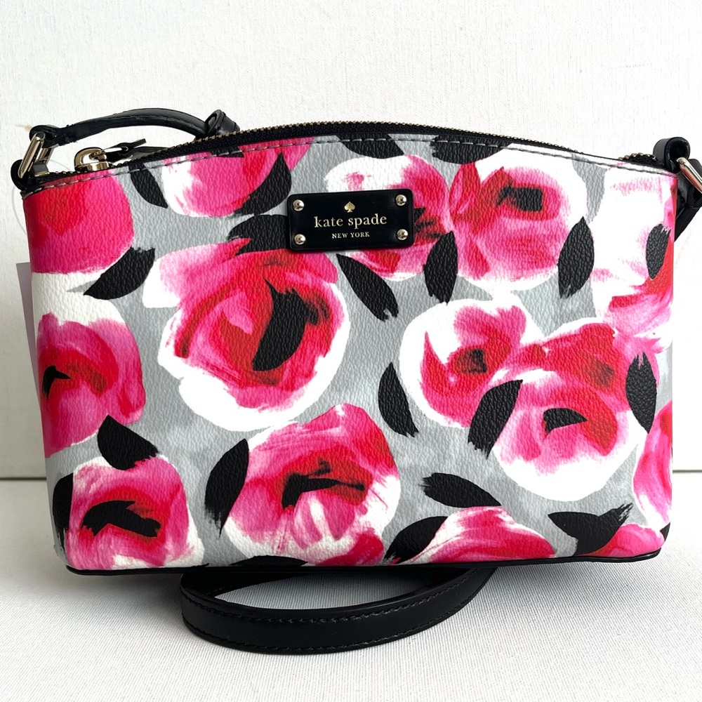 NWT Kate Spade Millie Grove Street Shoulder Bag Crossbody Rose Bed Floral Print